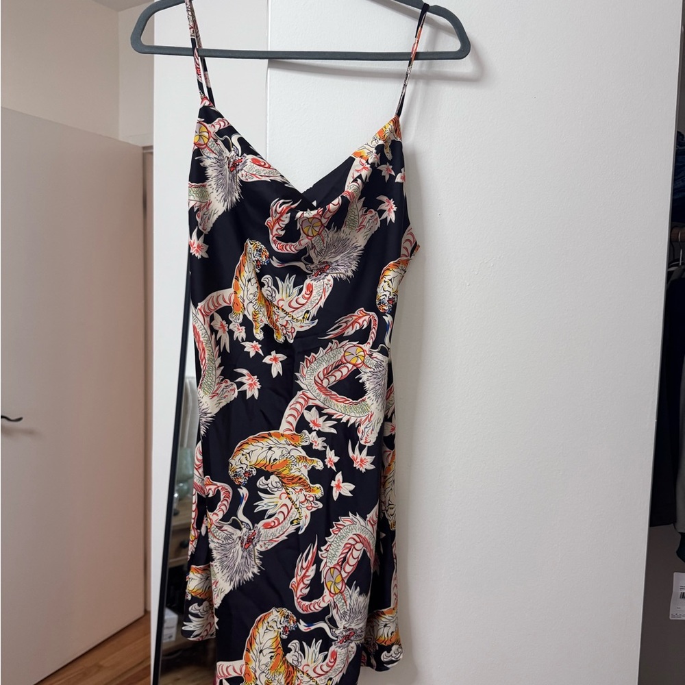 Urban Outfitters Black Dragon Print Mini Dress